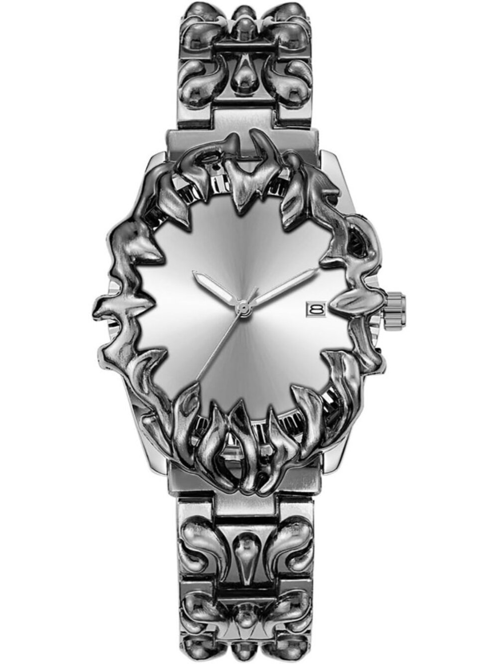 Men's White Quartz Gothic Claw Unique Stainless Steel Luminous Waterproof Watch